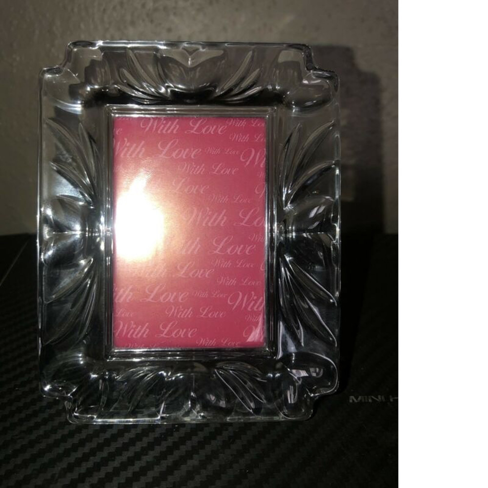 Waterford Crystal With Love Picture Frame holds 2” x 3” Image